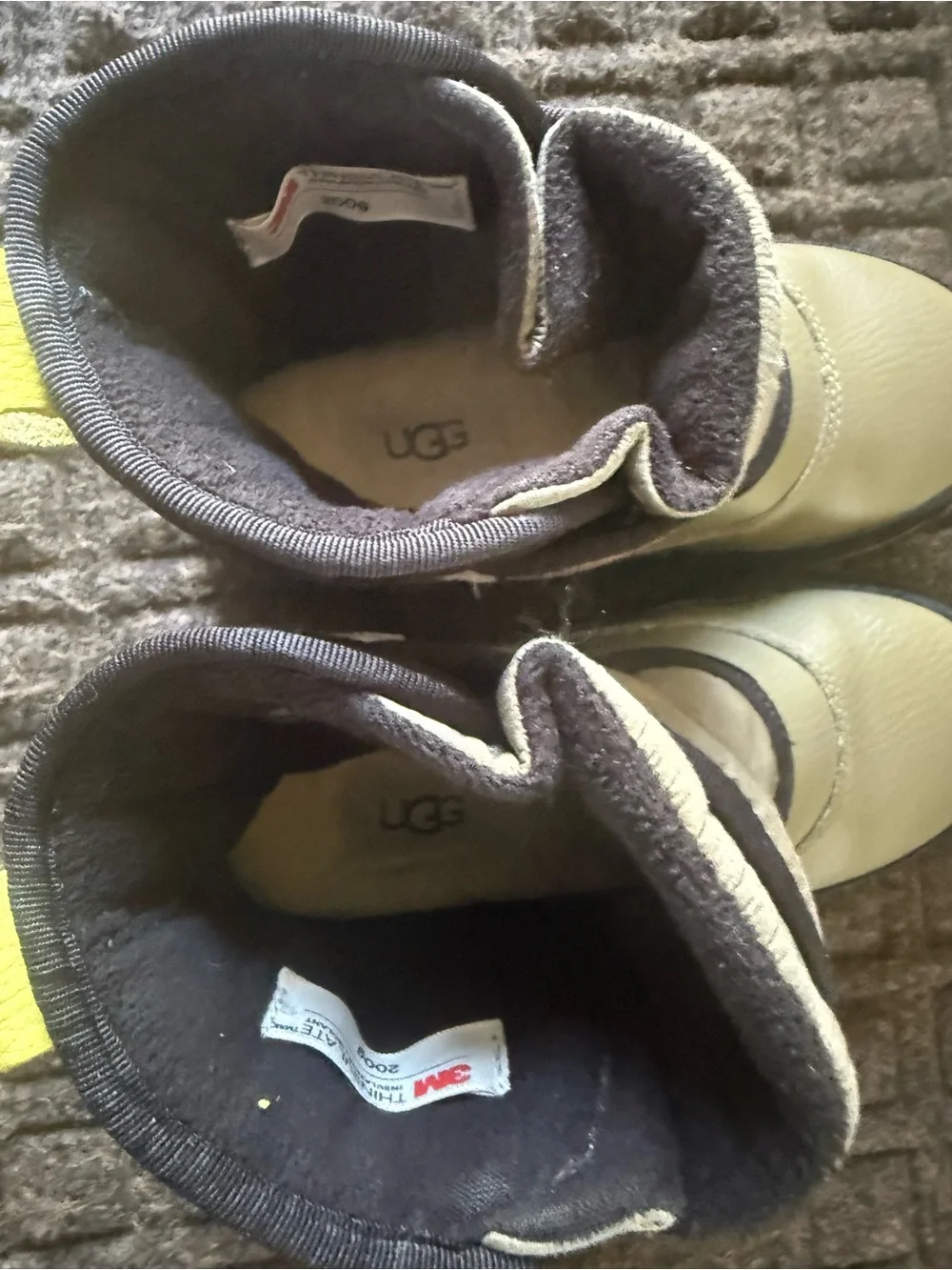 UGG Kids Black and Yellow Logo Pull-On Boots